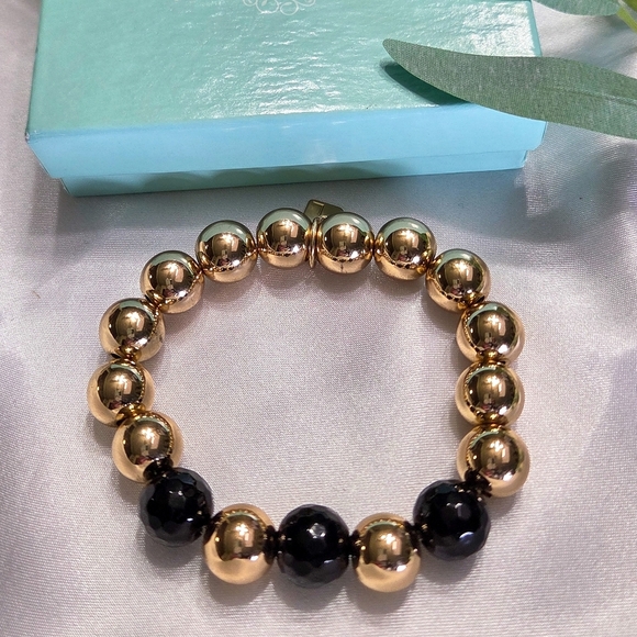 Jewelry - Park Lane Gold and Black Beaded Bracelet